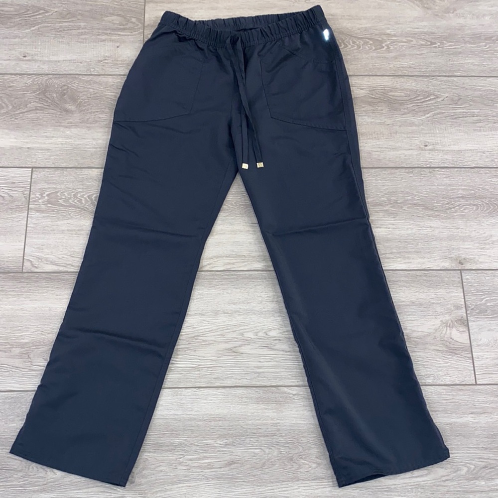 HeartSoul Women's Low-Rise Straight Leg Scrub Pants-20102A Size Medium Pewter